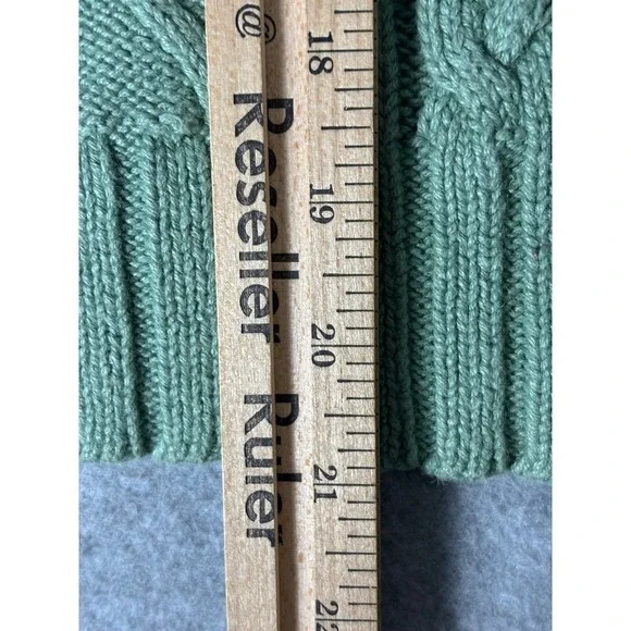 North Crest Sage Green Cable Knit Turtleneck Sweater Cozy‎ Ribbed Pullover S - Picture 4 of 6